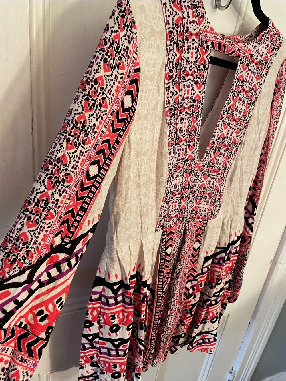 Free People Tegan Border Print Mini Dress Boho Festival Women's 6